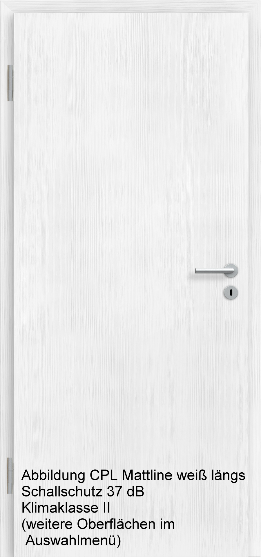 Einbruchhemmende Tür RC2 mit Designkante / Schallschutz 37 dB, Extraweiße  Sicherheitstüren, Wohnungseingangstüren